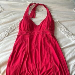 Athleta Red  Dress with Halter Neck